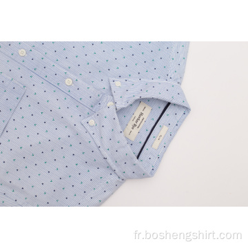 Chemise bleu marine à manches longues et design formel